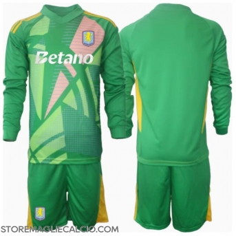 Aston Villa Portiere Maglia Gara Casa Repliche 2024-25 Bambino Maniche Lunghe
